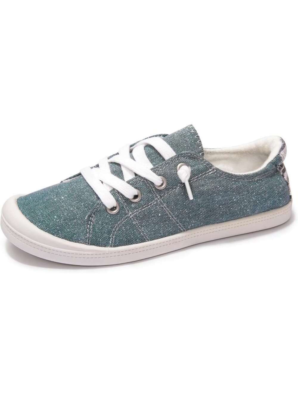 Women's Blue Slip On Casual Walking Classic Comfort Flat Fashion Canvas Sneaker